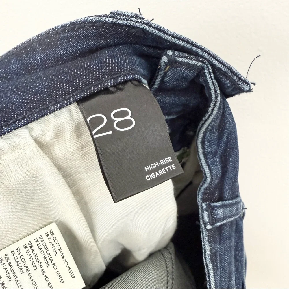 Pilcro by Anthropologie High Rise Cigarette Jeans Dark Wash Straight Leg 28